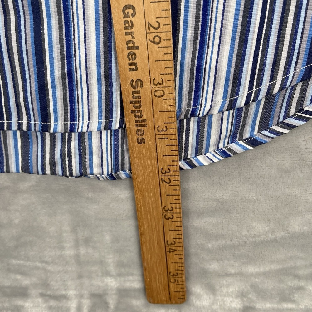 Robert Graham Shirt men's 3XL Button Up Striped Long Sleeve Designer Blue Casual - Picture 12 of 13